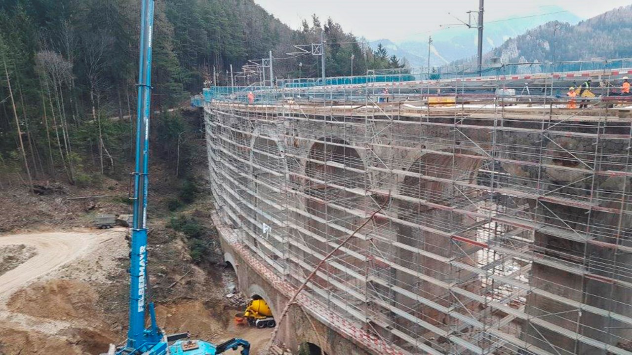 Brückenbau, Gamperl-Viadukt, Semmering - Výstavba ciest a mostov Brückenbau, Gamperl-Viadukt, Semmering - Výstavba ciest a mostov